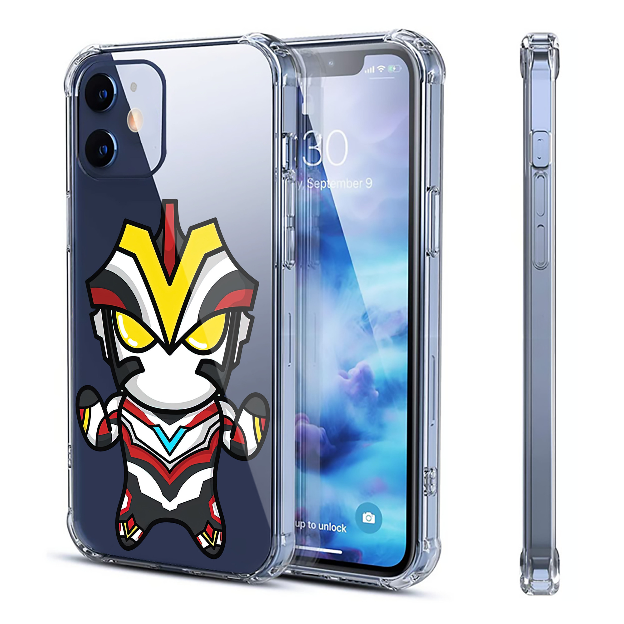 （画像用） ウルトラマン Ultraman 【iPhone 12シリーズ対応】透明スマホケース（クリアソフトケース）